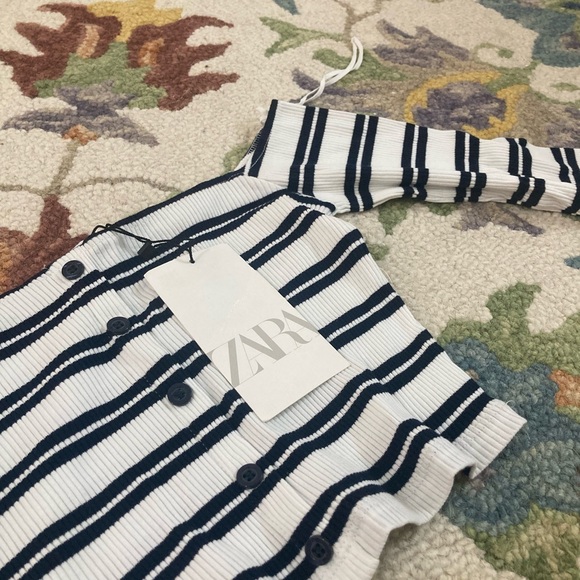 Zara original striped off shoulder top - NWT - Picture 2 of 5